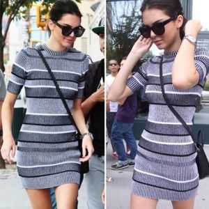 Zara knit blue striped dress . Perfect fall dress!